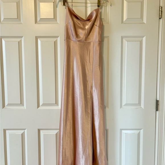 Birdy Grey Lisa Dress Rose Gold Satin - Picture 2 of 8